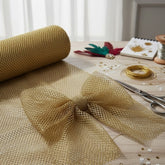Tüll Glitter Lurex Grob – Gold | Glänzender Netzstoff für Deko & Kostüme (Preis pro Meter)